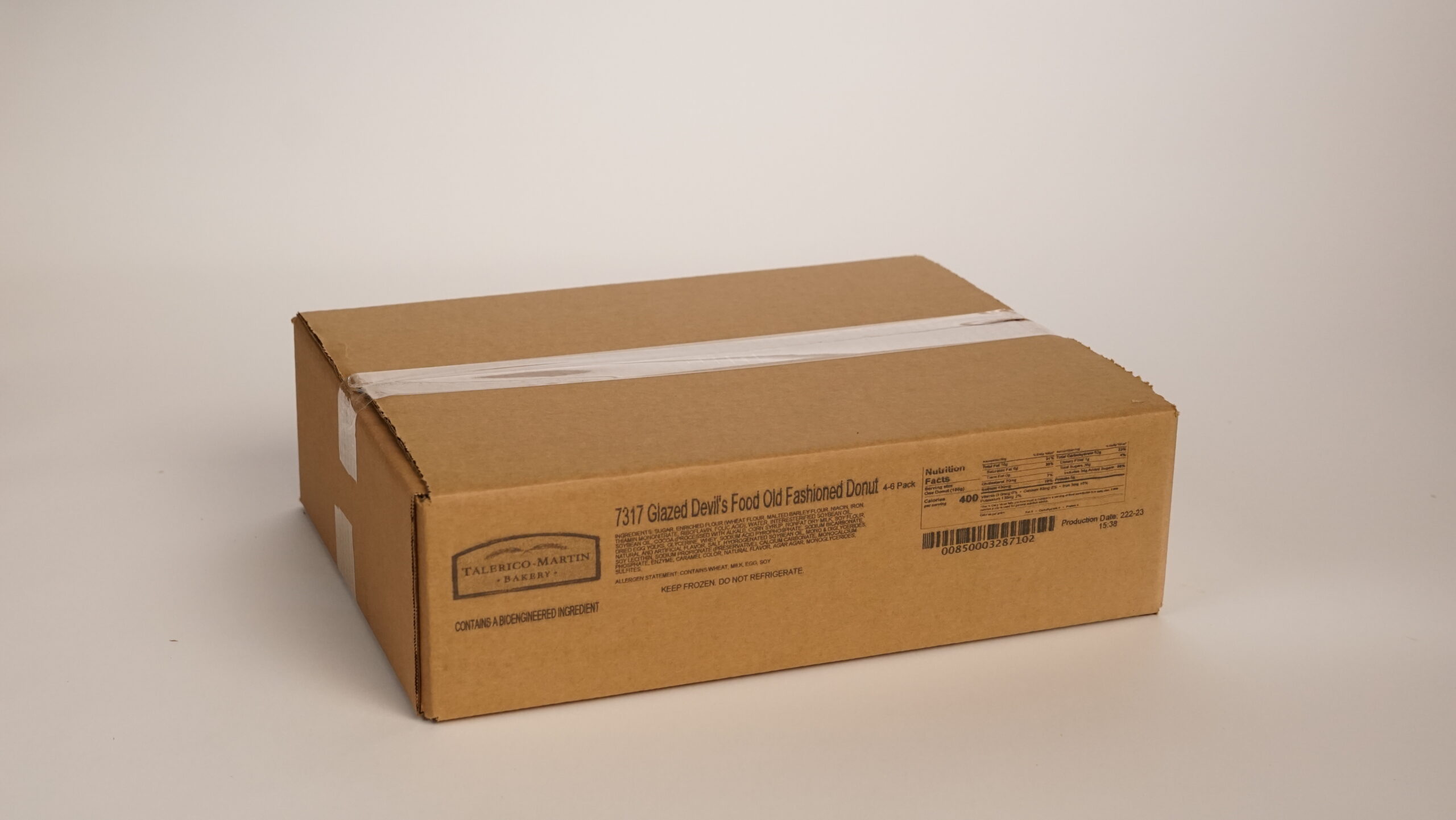 Closed Case of GLAZED DEVIL’S-FOOD OLD-FASHIONED DONUT 3.7 OZ